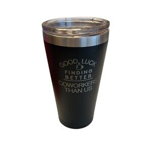 Sodilly Insulated Black Silver Stainless Steel Coworker Gift Travel Mug 16oz NWT